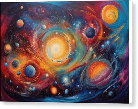 The Cosmic Dance of Planets and Stars - Canvas Print