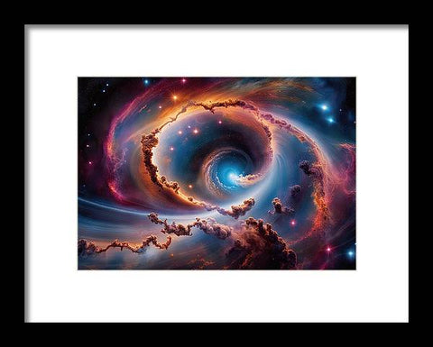 a spiral galaxy with stars and a blue spiral in the center