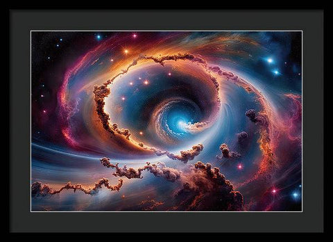 Galactic Swirls: A Spiral Galaxy Metal Print by Corey Vandervel - Framed Print