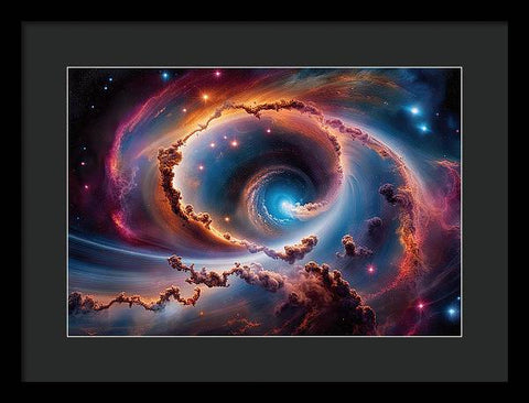 Galactic Swirls: A Spiral Galaxy Metal Print by Corey Vandervel - Framed Print