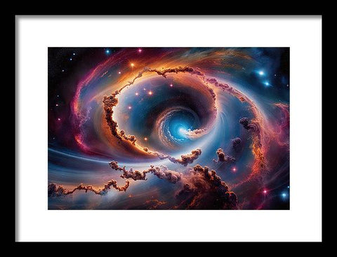 Galactic Swirls: A Spiral Galaxy Metal Print by Corey Vandervel - Framed Print