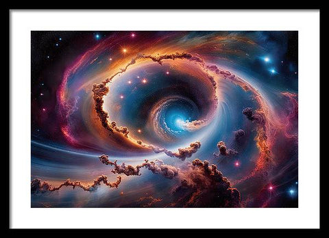 Galactic Swirls: A Spiral Galaxy Metal Print by Corey Vandervel - Framed Print