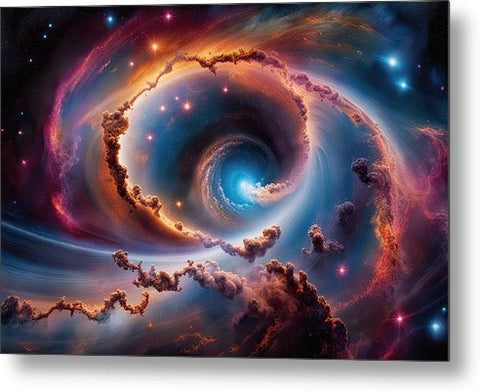 a spiral galaxy metal print by corey vandervel