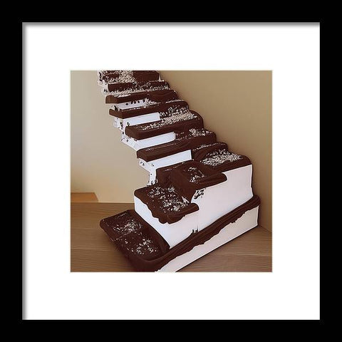 A white tray filled with a bunch of large chocolate cakes standing on top of a white