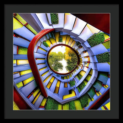 Ascending the White Stairway to Nature - Framed Print