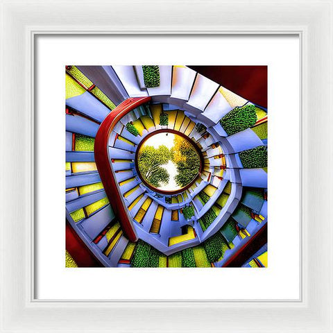 Ascending the White Stairway to Nature - Framed Print