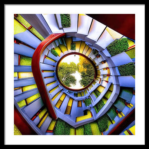 Ascending the White Stairway to Nature - Framed Print