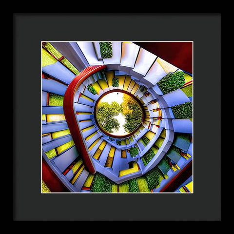 Ascending the White Stairway to Nature - Framed Print