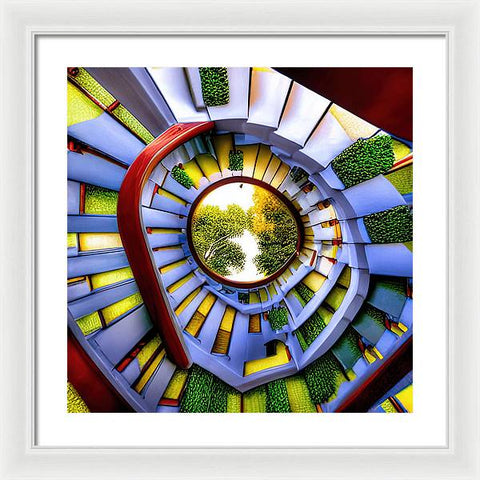 Ascending the White Stairway to Nature - Framed Print