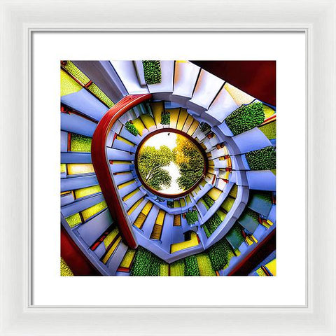 Ascending the White Stairway to Nature - Framed Print