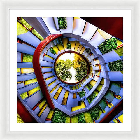 Ascending the White Stairway to Nature - Framed Print