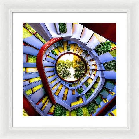 Ascending the White Stairway to Nature - Framed Print