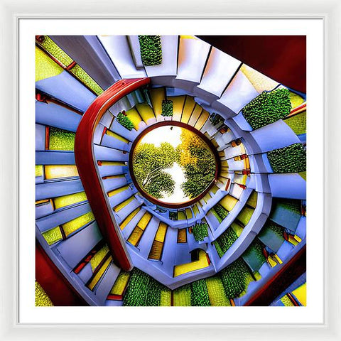 Ascending the White Stairway to Nature - Framed Print