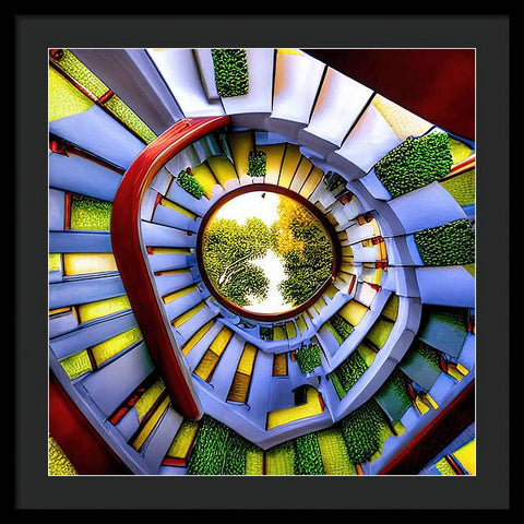 Ascending the White Stairway to Nature - Framed Print