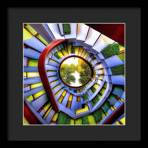 Ascending the White Stairway to Nature - Framed Print