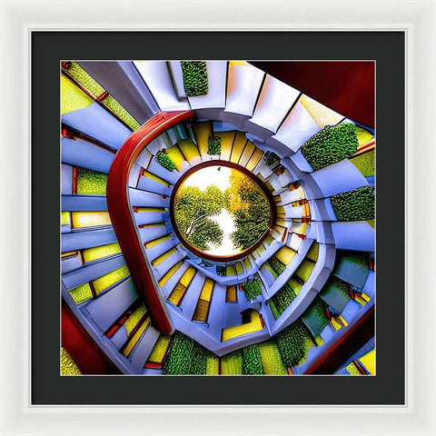 Ascending the White Stairway to Nature - Framed Print