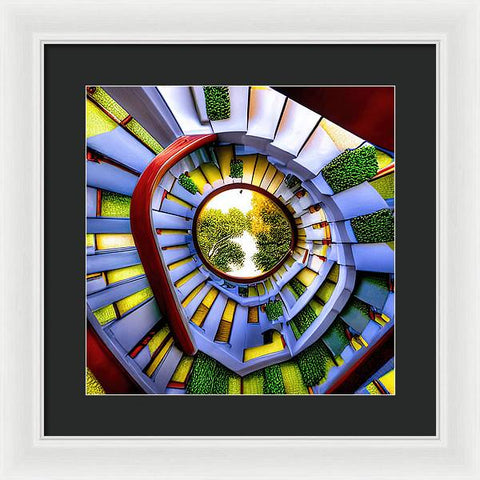 Ascending the White Stairway to Nature - Framed Print