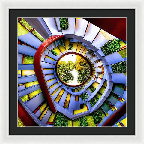 Ascending the White Stairway to Nature - Framed Print