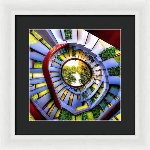 Ascending the White Stairway to Nature - Framed Print