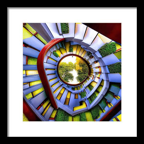 Ascending the White Stairway to Nature - Framed Print