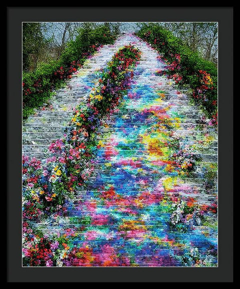 Floral Carpet Illuminated - Framed Print