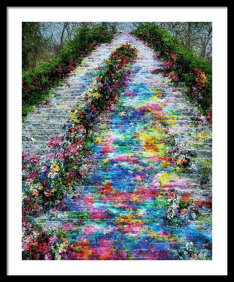Floral Carpet Illuminated - Framed Print