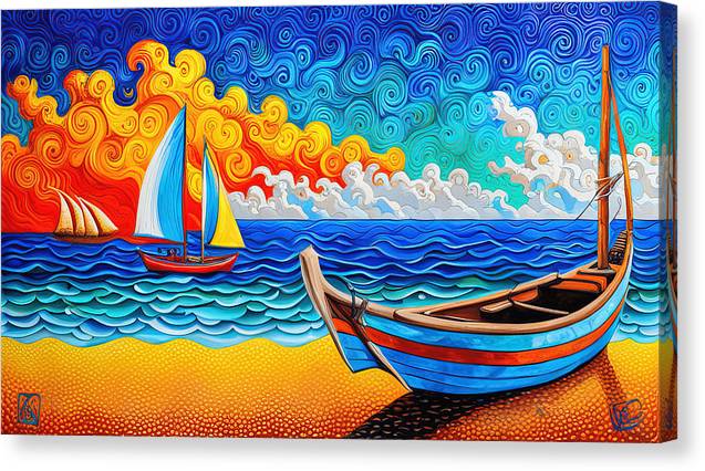 Coastal Beach Paintings Wall Art AI Art artAIstry