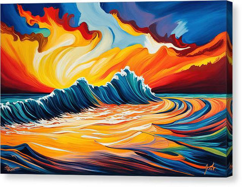 Vibrant Ocean Ai Art - Canvas Print