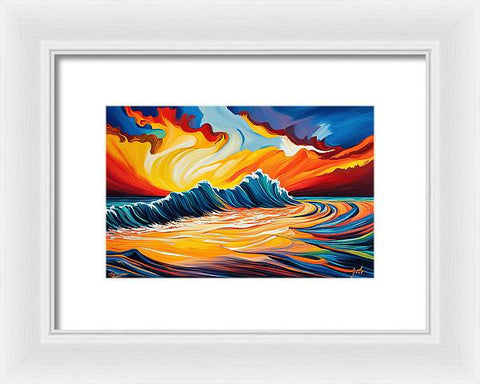Vibrant Ocean Ai Art - Framed Print